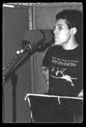 Davey singing in the studio
